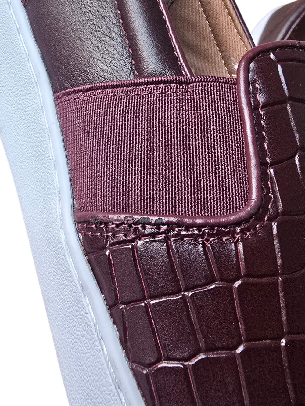 VIONIC SPLENDID DEMETRA CROC LEATHER SHOES WINE BROWN - Picture 10 of 14